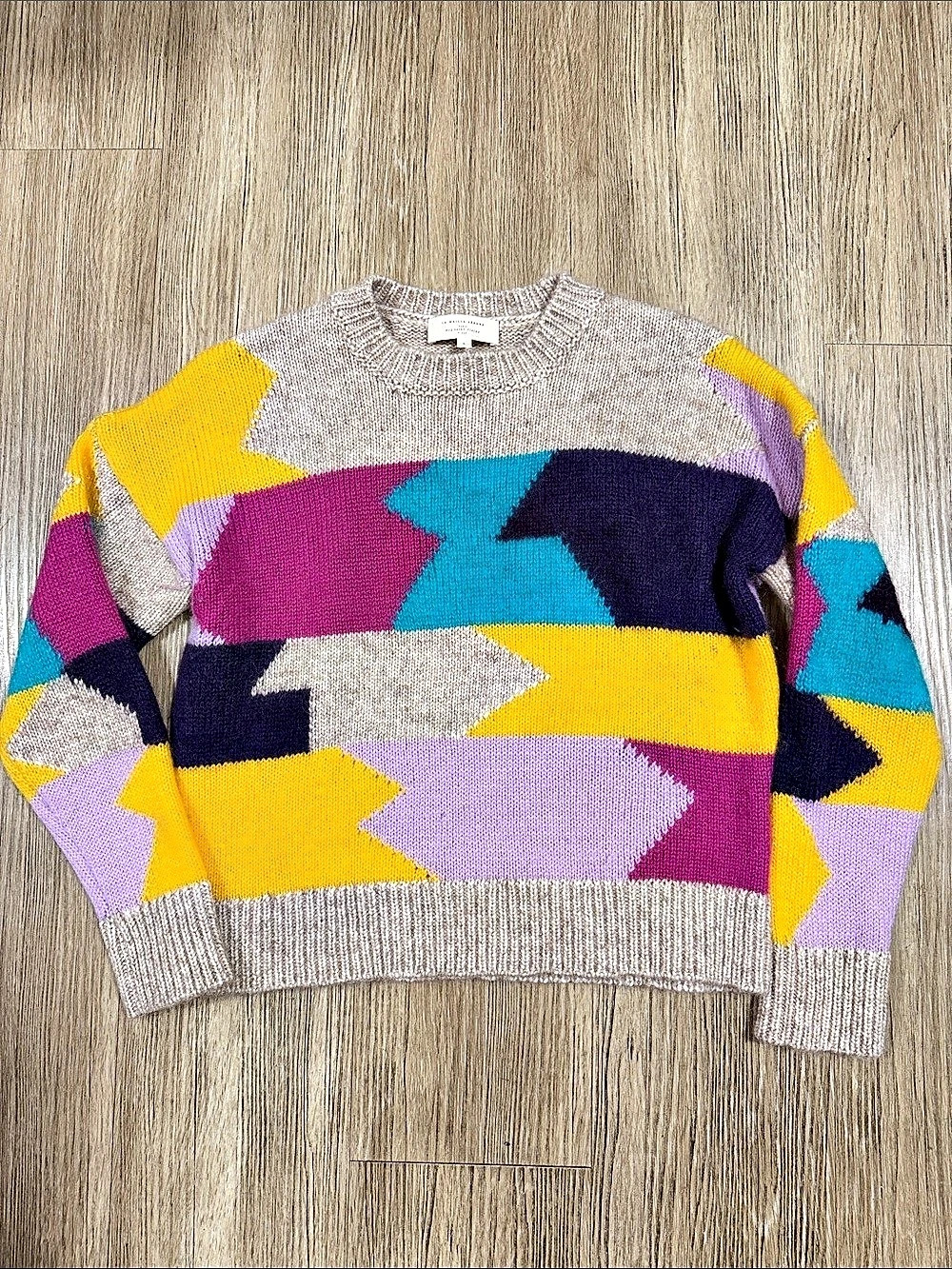 Sézane Multicolored Geometric Knit Sweater Multicolor Small
